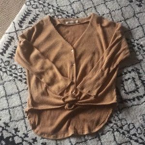 Button up tie front top